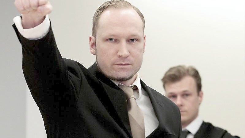 Der angeklagte Norweger Anders Behring Breivik im Gerichtssaal. (Archivbild). Foto: Hakon Mosvold/NTB Scanpix/dpa
