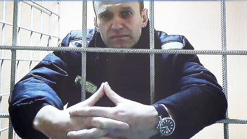 Alexej Nawalny ist in einem Straflager etwa 100 Kilometer östlich von Moskau inhaftiert. Foto: Evgeny Feldman/Meduza/AP/dpa