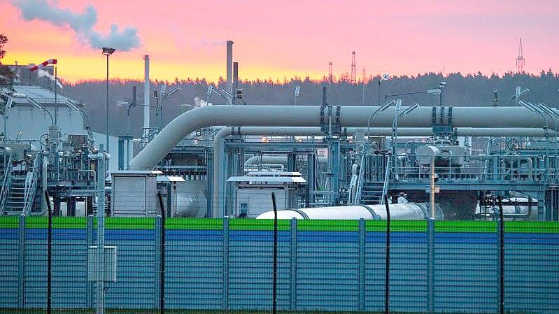 Blick auf Rohrsysteme in der Gasempfangsstation der Ostseepipeline Nord Stream 2 in Lubmin. Foto: Stefan Sauer/dpa