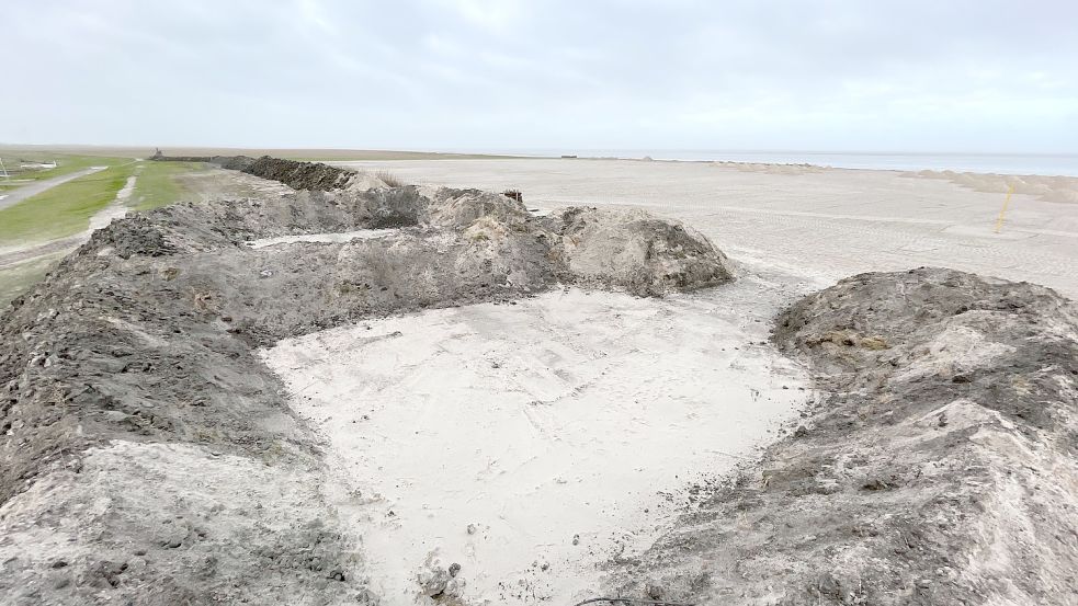 In unmittelbarer Nähe voneinander, aber dennoch getrennt werden gerade zwei geschützte Stellplätze für die Liegekörbe modelliert. Foto: Nordseebad Carolinensiel-Harlesiel GmbH