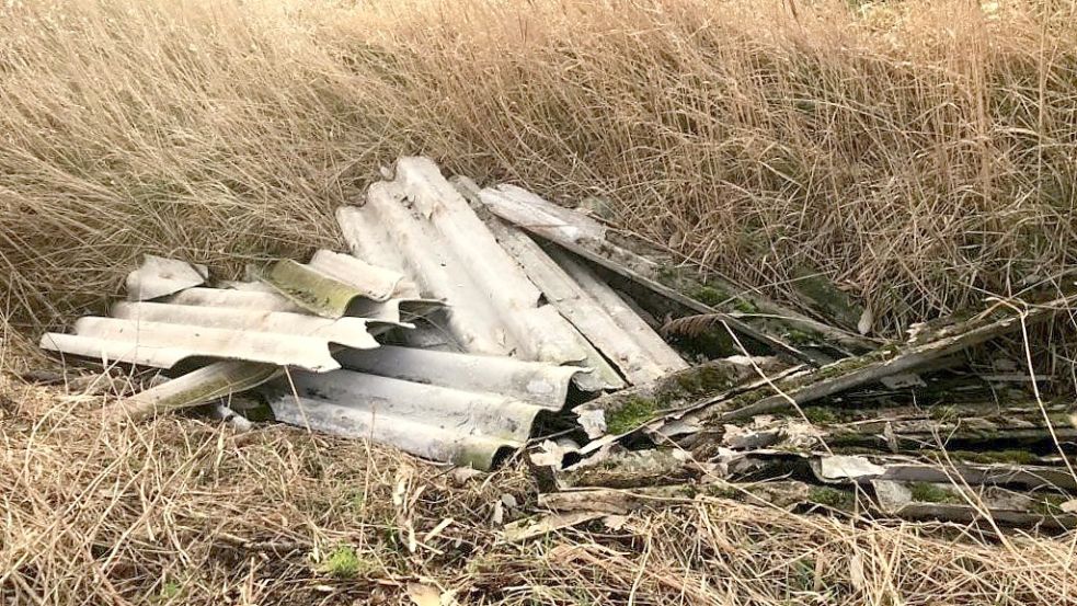 Die Bauabfälle wurden in die Landschaft geschmissen. Foto: Landkreis Leer