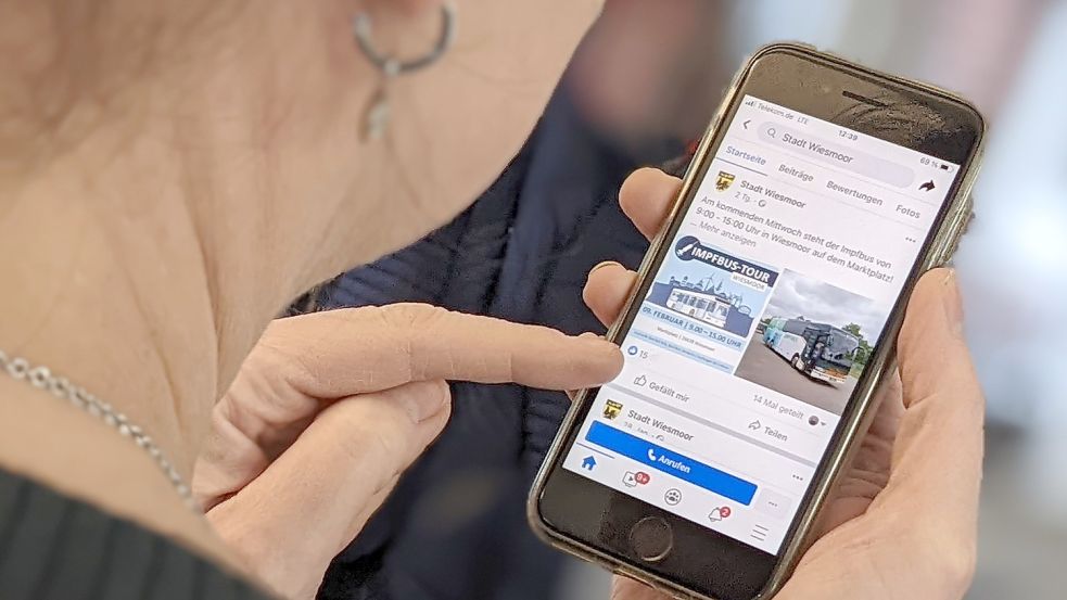 Vertreten ist die Stadt Wiesmoor auf Facebook und Instagram – interagieren möchte sie über die sozialen Netzwerke aber nicht. Entsprechend hat sie die Kommentarfunktion ausgeschaltet. Foto: Homes