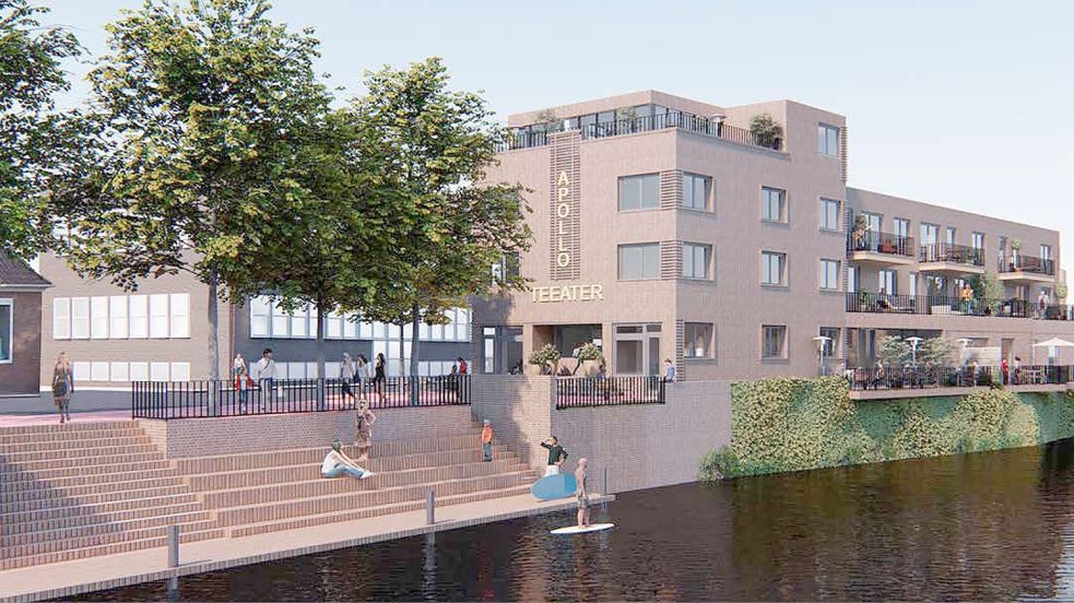 So könnte das Apollo nach den ersten Entwürfen der Investoren künftig aussehen. Grafiken: Stadt Emden