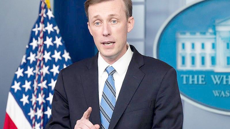 Der Nationale Sicherheitsberater der USA, Jake Sullivan, spricht während einer Pressekonferenz im Briefingraum des Weißen Hauses. Foto: Michael Brochstein/SOPA Images via ZUMA Press Wire/dpa