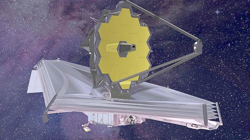 HANDOUT - Die von Northrop Grumman über die Nasa verbreitete Computergrafik aus dem Jahr 2015 zeigt das „James Webb“-Teleskop. Foto: -/Northrop Grumman/Nasa/dpa