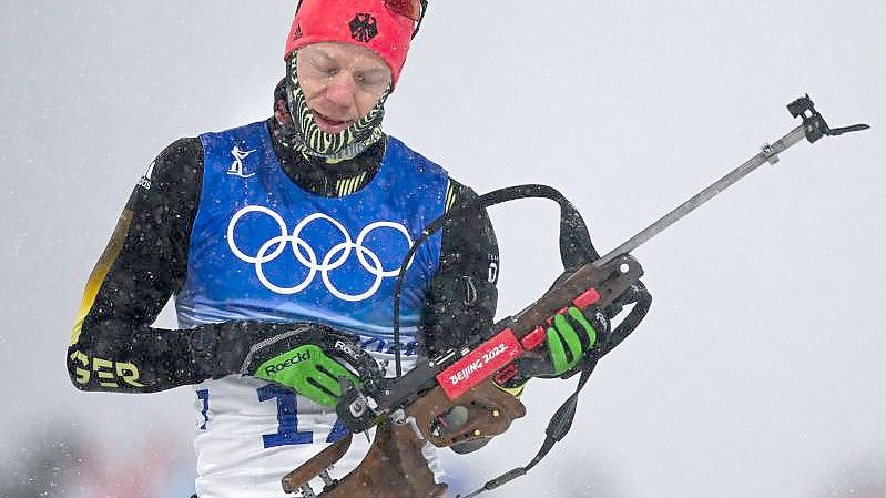 Beim Verfolgungsrennen mit Rang zwölf beste Deutsche Biathletin: Vanesa Voigt auf der Strecke. Foto: Hendrik Schmidt/dpa-Zentralbild/dpa