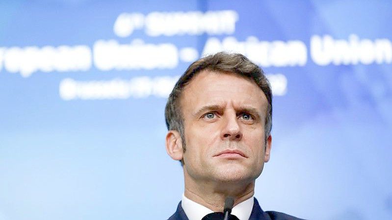 Frankreichs Präsident Emmanuel Macron versucht in der Ukraine-Krise zwischen den Konfliktparteien zu vermitteln. Foto: Johanna Geron/Pool Reuters/AP/dpa