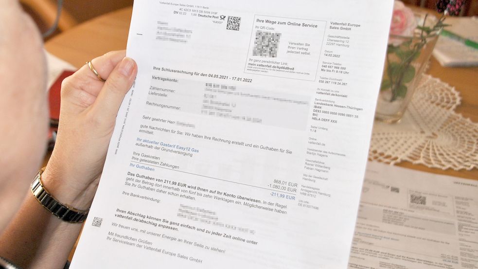 Zum Abschluss des alten Strom- und Gas-Vertrags gab es für Gerda und Wilfried J. noch einmal Geld zurück. Viel lieber hätten sie aber den Vertrag behalten. Foto: Schönig