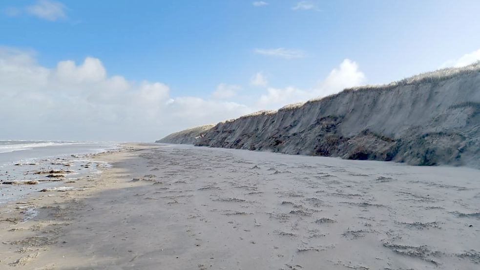 Auf Baltrum haben die letzten Winterstürme deutliche Spuren hinterlassen. Foto: Gemeinde Baltrum