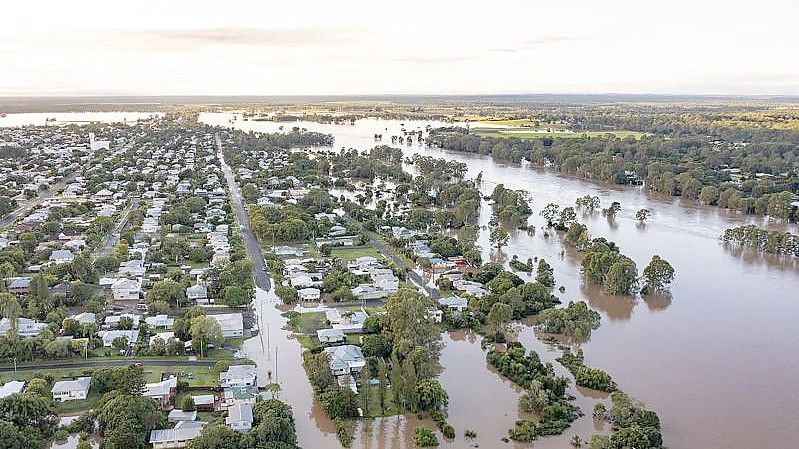 Sintflutartiger Regen hat die schweren Überschwemmungen im Osten Australiens weiter verschärft. Foto: Uncredited/Fraser Coast Regional Council/AP/dpa