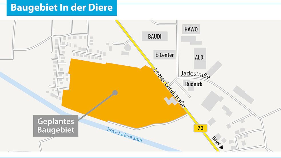 Am südlichen Stadteingang ist ein Baugebiet geplant. Grafik: Reil