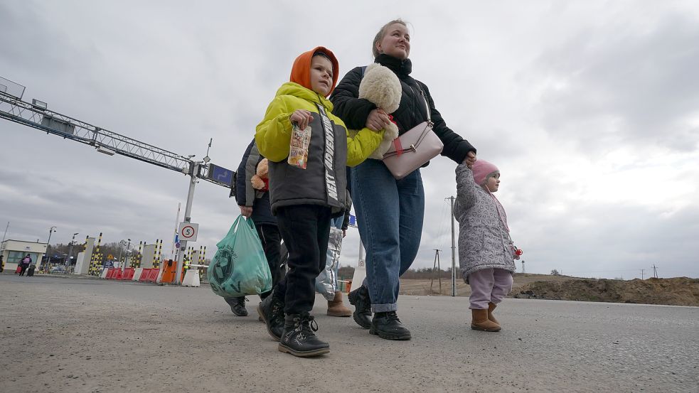 Flüchtlinge an der ukrainisch-polnischen Grenze Foto: Bryan Smith