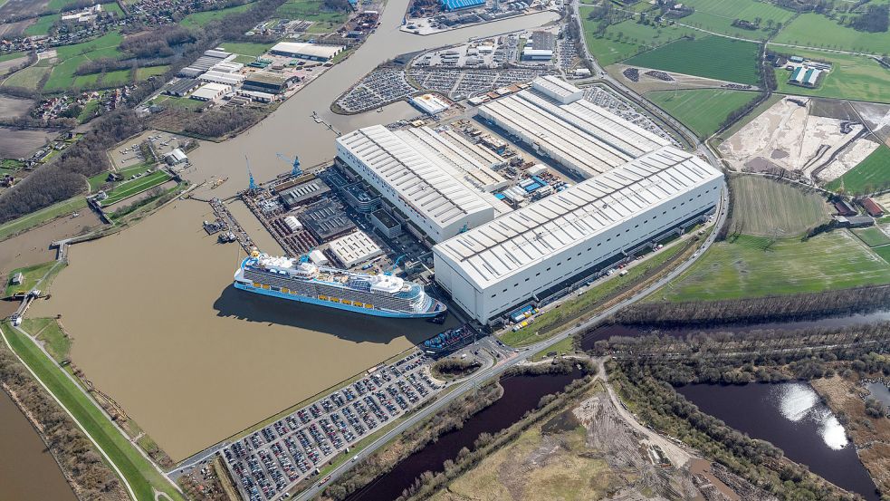 Blick aufs Areal der Meyer-Werft in Papenburg. Foto: Meyer-Gruppe