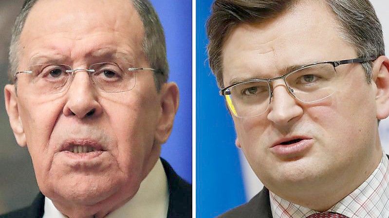 Gemeinsame Verhandlungen, getrennte Statements: Erstmals seit Beginn der russischen Invasion treffen sich Russlands Außenminister Sergej Lawrow und sein ukrainischer Amtskollege Dmytro Kuleba. Foto: Pool EPA/AP/Pool Reuters/AP/Pool EPA/AP/dpa