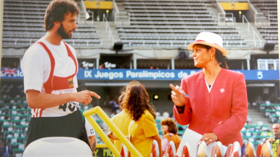 Horst Beyer während des Diskus-Wettkampfs der Paralympischen Spiele in Barcelona. Foto: Archiv