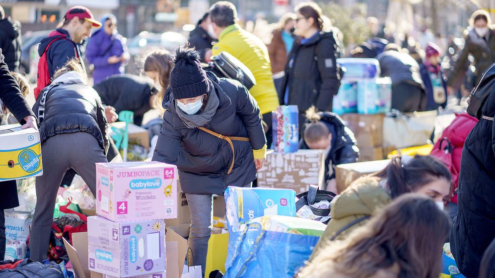 Die Spendenbereitschaft in Ostfriesland ist groß. Foto: Matthews/DPA