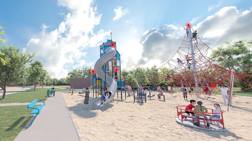 Punkt 5: Der Abenteuerspielplatz ist der größte Kostenfaktor bei der Neuplanung des Ihler Meeres. Grafik: Gemeinde Ihlow