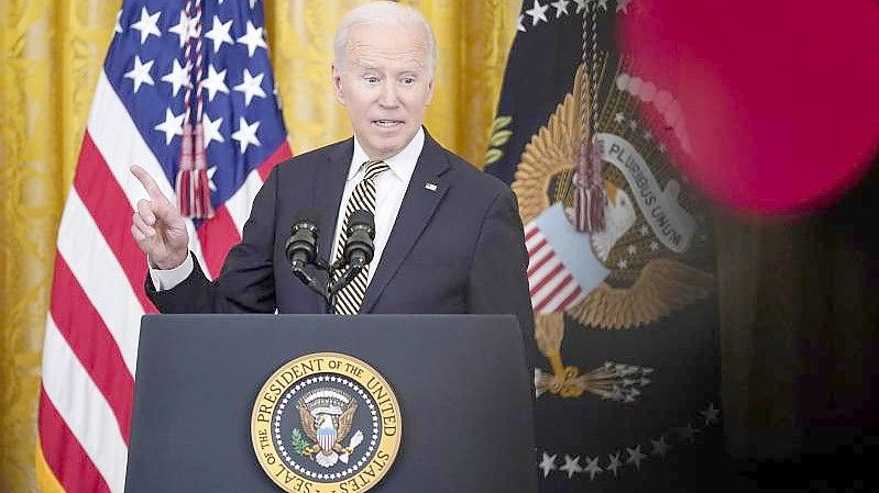 US-Präsident Joe Biden spricht angesichts des russischen Angriffskriegs auf die Ukraine von einem „Wendepunkt in der Geschichte“. Foto: Patrick Semansky/AP/dpa