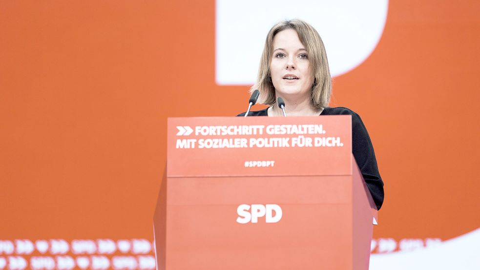 Jessica Rosenthal, Mitglied des Bundestages und Vorsitzende der JUSOS, aufgenommen im Rahmen des SPD-Bundesparteitages Foto: imago images/Florian Gaertner
