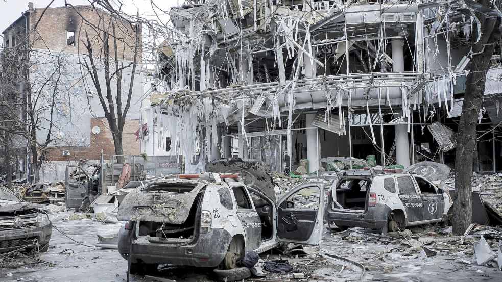 Solche Bilder aus der ukrainischem Stadt Charkiw gehen derzeit um die Welt. Foto: Dorogoy/dpa