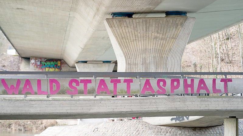 „Wald statt Asphalt“ auf einer Brücke im Bamberger Hain. Die Verhandlungen über das internationale Rahmenabkommen zum Schutz der Biodiversität sind ins Stocken geraten. Foto: Nicolas Armer/dpa