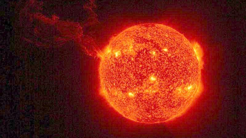 Sonneneruption, aufgenommen von der Sonde „Solar Orbiter“. Foto: Solar Orbiter/EUI Team/ESA & NASA/dpa