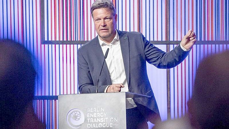 Robert Habeck (Bündnis 90/Die Grünen) spricht beim Berlin Energy Transition Dialogue im Auswärtigen Amt. Foto: Michael Kappeler/dpa