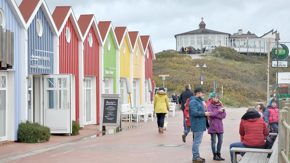 Von der Strandhalle oben auf der Düne hatten Langeooger Gäste einen direkten Blick auf die Nordsee. Foto: Archiv/Ullrich