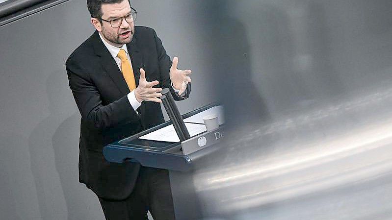 Bundesjustizminister Marco Buschmann bei der Plenarsitzung im Deutschen Bundestag vergangene Woche. Foto: Fabian Sommer/dpa