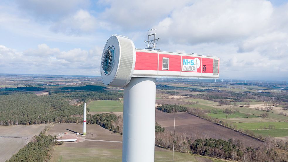 So sieht die neue E-Gondel auf einen Turm in Hämelhausen montiert aus. Foto: Enercon