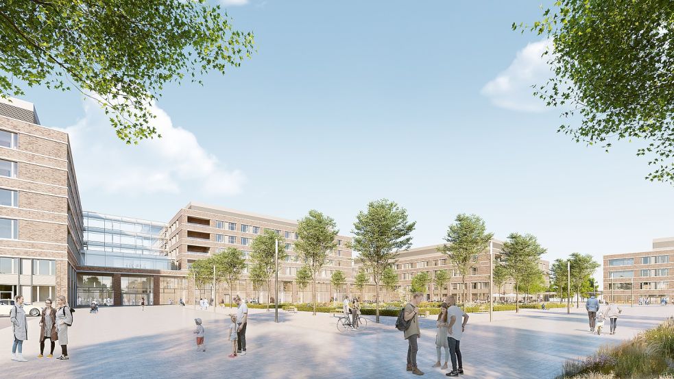 Vor dem Haupthaus soll ein großer Klinikplatz entstehen.