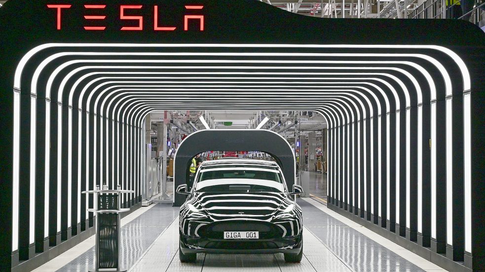 In der Tesla Gigafactory Berlin laufen seit Mitte März Elektroautos vom Typ „Model Y“ vom Band. Foto: dpa