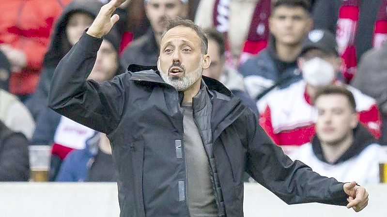 Will mit Stuttgart den drohenden Abstieg noch abwenden: VfB-Coach Pellegrino Matarazzo. Foto: Tom Weller/dpa