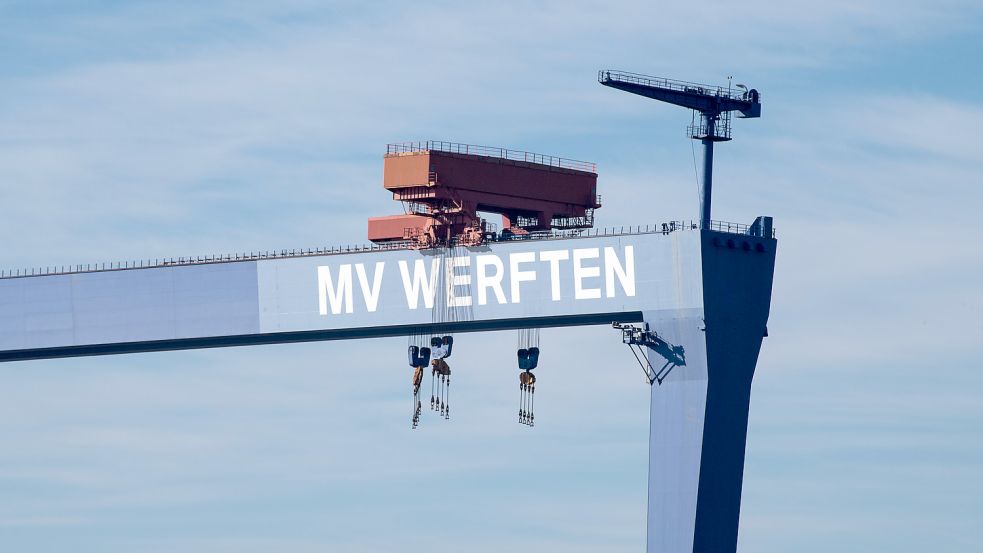 Insolvenzmasse: Werftgelände der MV Werft Rostock in Warnemünde. Foto: Imago Images/Margit Wild