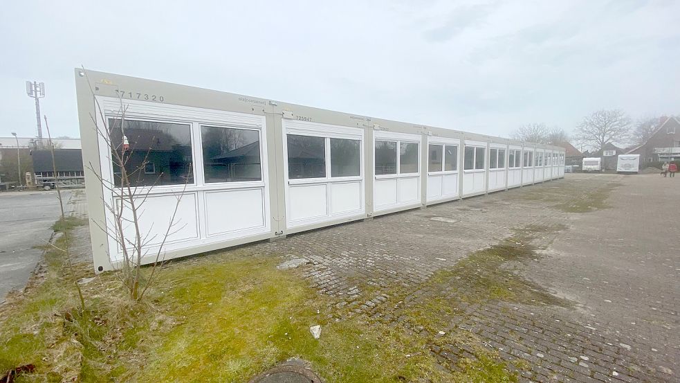 In Esens stehen die ersten Container für Flüchtlinge bereits. Foto: Landkreis Wittmund
