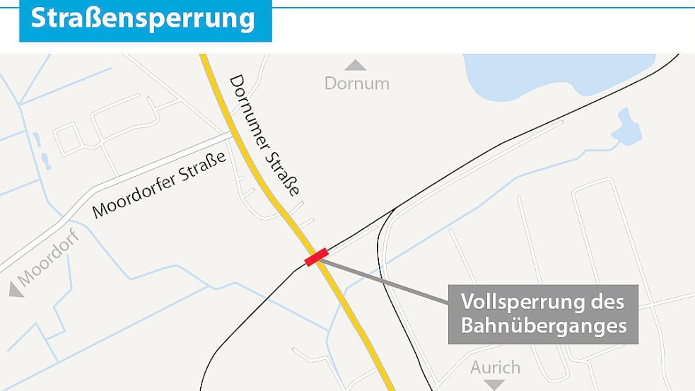 Der Bahnübergang wird am 2. Mai gesperrt. Grafik: Malchus