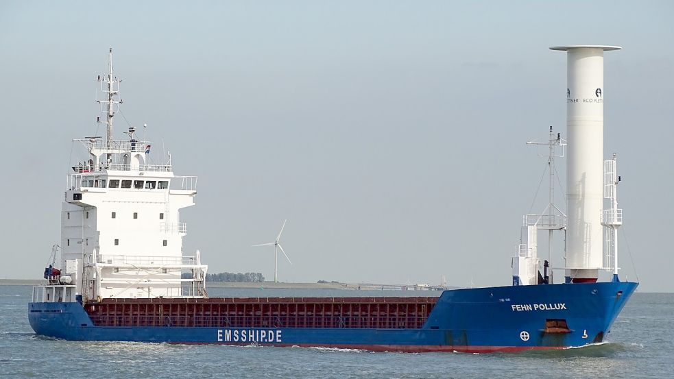Die EMS-Fehn-Group hatte mit der „Fehn Pollux“ ein Schiff, das neben dem normalen Antrieb auch einen Rotor hatte. Foto: EMS-Fehn-Group