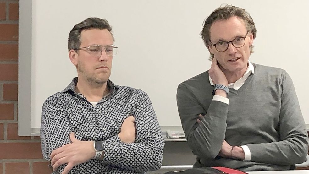 Die Geschäftsführer Lutz Günsel (links) und Jörg Schmeding basteln derzeit intensiv an der Zukunft des OHV Aurich. Foto: Herzog