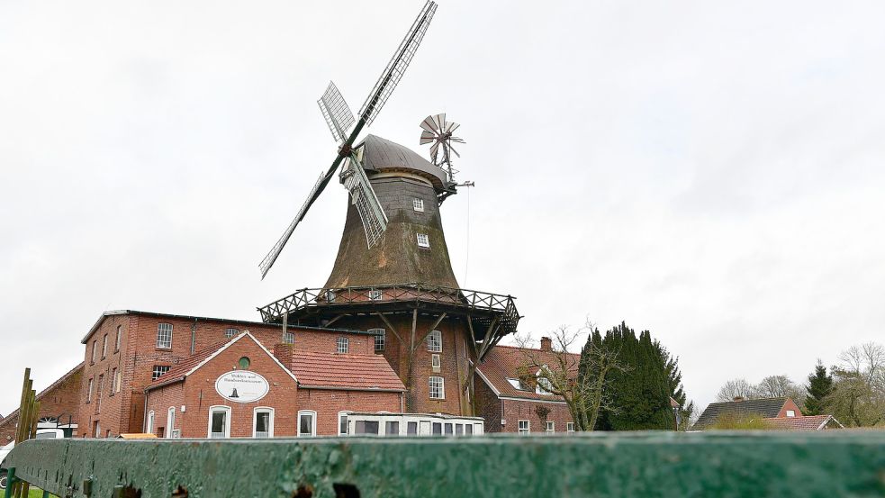 Wenn es regnet, läuft das Wasser durch das beschädigte Reetdach ins Innere der Pewsumer Mühle. Erste Gegenmaßnahmen schlagen bereits mit 20.000 Euro zu Buche. Foto: Wagenaar/Archiv