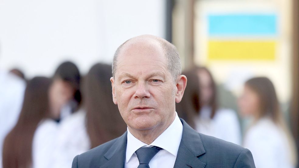 „Unser Ziel ist, dass der russische Invasionsversuch scheitert“: Bundeskanzler Olaf Scholz. Foto: Oliver Berg/dpa-Pool/dpa