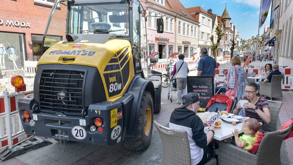 Seit 2019 wird in der Auricher Fußgängerzone gebaut. Foto: Archiv/Ortgies