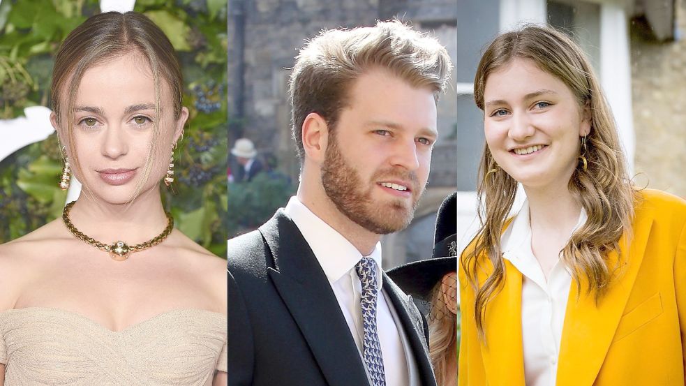 Amelia Windsor, Louis Spencer und Elisabeth von Belgien stammen aus dem europäischen Hochadel und sind Single. Foto: Collage: Imago Images/Future Image, dpa/Chris Radburn, imago images/Belga