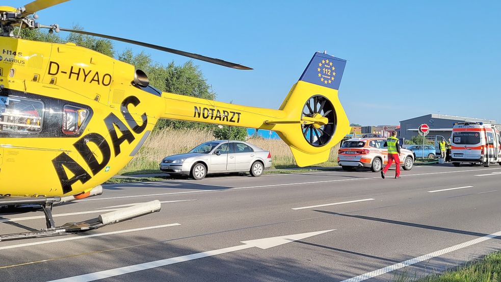Die Pedelecfahrerin wurde ins Krankenhaus geflogen. Fotos: Wolters
