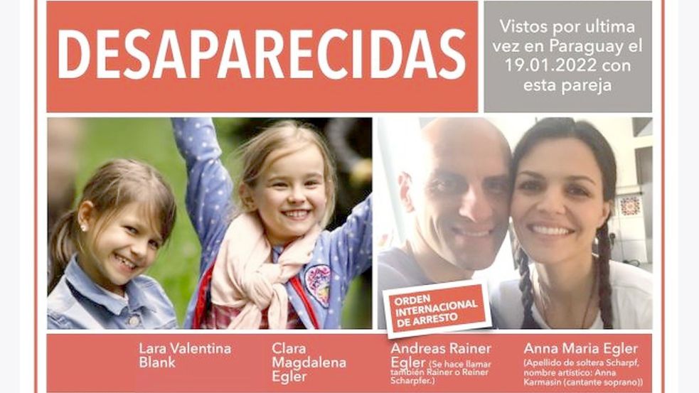 Mit diesem Fahndungsbild sucht die Polizei in Paraguay nach den vier vermissten Personen aus Deutschland. Foto: Screenshot Staatsanwaltschaft Paraguay