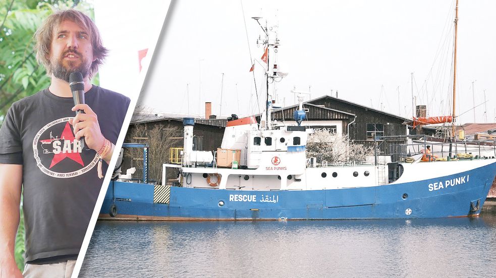 Im Greifswalder Hafen liegt die Sea Punk I. Gerson Reschke und der Verein Sea Punks bauen sie für die Seenotrettung aus. Foto: Katharina Golze/ Gerson Reschke