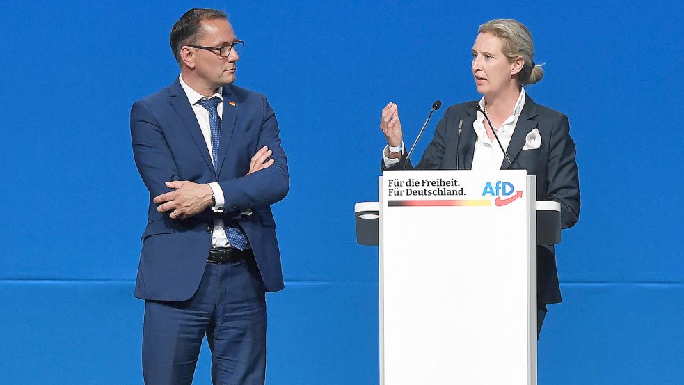 Tino Chrupalla und Alice Weidel (rechts) sind das neue Führungsduo der AfD. Foto: imago/Revierfoto