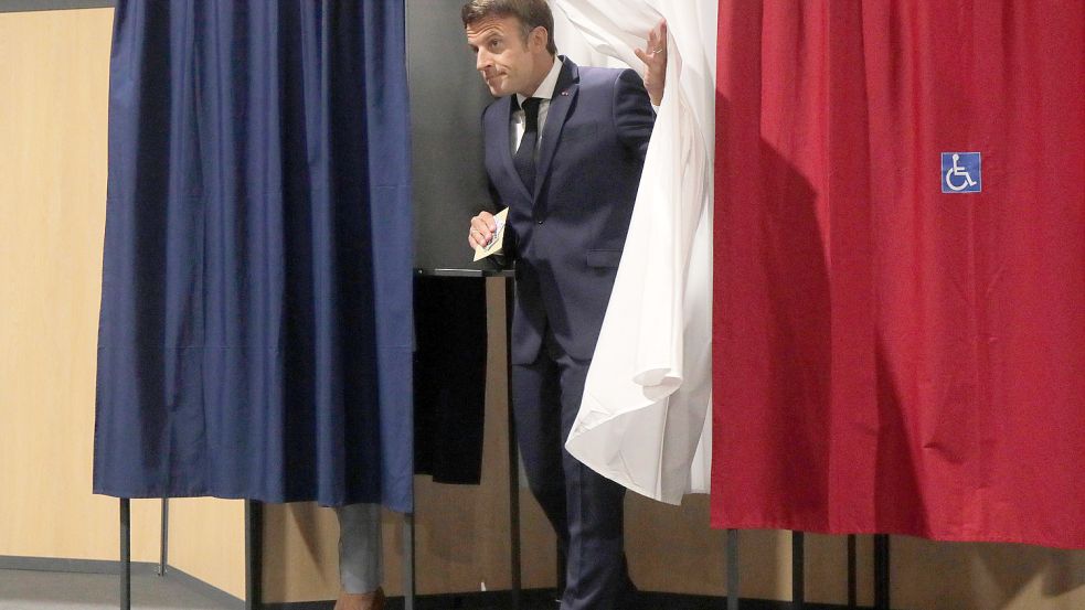 Die französische Bevölkerung hat ihrem Präsidenten Emmanuel Macron einen Denkzettel verpasst. Foto: dpa/AP Pool/Michel Spingler