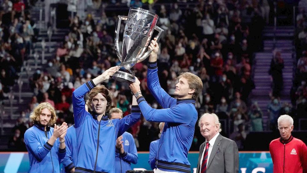 Alexander Zverev gewann mit dem Team Europa 2021 den Laver Cup. Foto: Elise Amendola/AP/dpa
