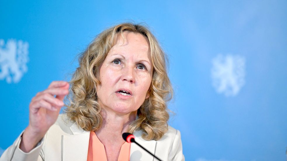 Bundesverbraucherschutzministerin Steffi Lemke (Grüne) bei einer Pressekonferenz in Weimar. Foto: Martin Schutt/dpa
