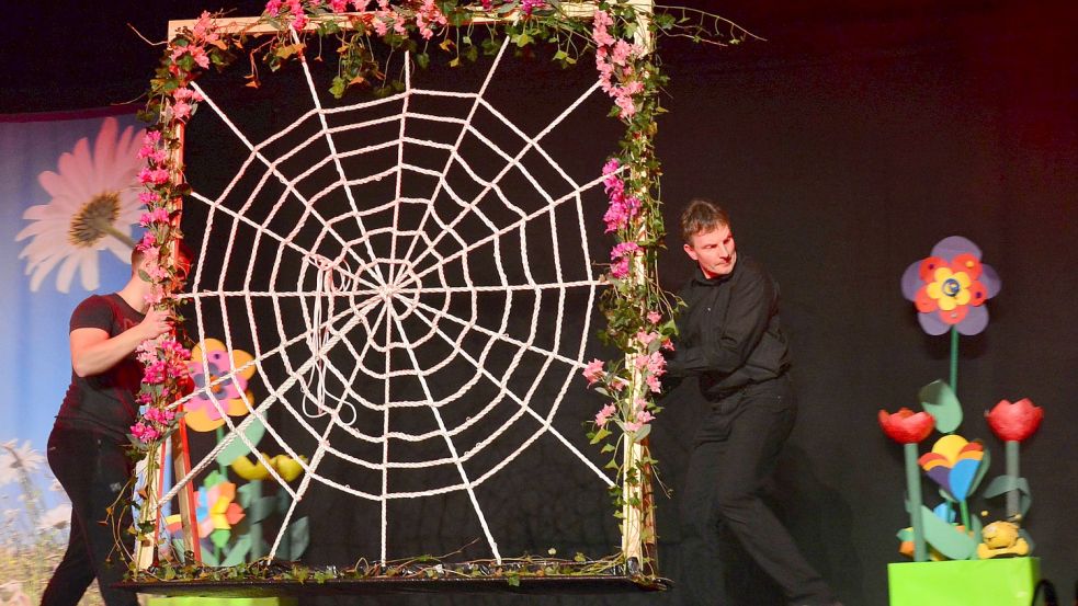 Dieses Spinnennetz hat Klaus Giere angefertigt. Foto: Eden